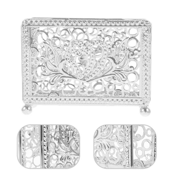 Soimiss Silver Metal Napkin Holder Decorative Stand for Bathroom and Kitchen Use