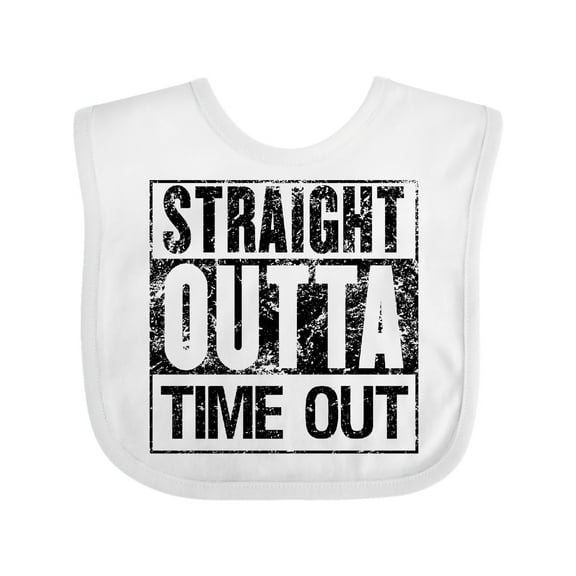 Inktastic Straight Outta Time out Boys or Girls Baby Bib