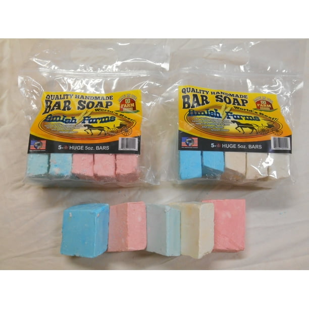 Amish Farm Bar Soap Handmade Natural Chemical Free 5 Bar Bag 2 Pack