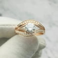 thumbnail image 3 of 2Ct Round Cut Lab Created Diamond Women's Engagement Wedding Ring In 14K Rose Gold Plated Silver, 3 of 4