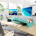 thumbnail image 4 of ANHXN desktop organizer and accessories, monitor stand with drawers and pen holders, office supplies desktop accessories, and workspace desktop organizer, 4 of 8