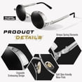 thumbnail image 3 of GQUEEN Gafas de Sol Retro Redondas Steampunk Polarizadas UV400, 3 of 6