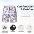 thumbnail image 5 of Lsque Mens Swim Trunks Lavender Flowers Pattern - Bathing Suit Compression Liner - Beach Swim Shorts Swimwear - (S-3XL) - Stretch Quick Dry -, 5 of 9