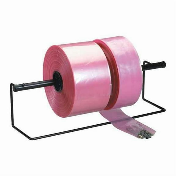 The Packaging Wholesalers Anti-Static Poly Tubing 2 Mil 10" x 2150' Pink 1/Roll PTAS1002