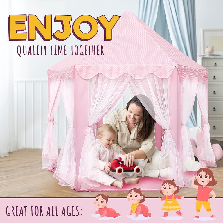 KiddiTouch Princess Castle Tent with LED Star Lights photo 2