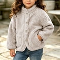 thumbnail image 3 of DJDLJWCJ Toddler Girls Fleece Lined Jacket Thicken Warm Winter Coat Solid Color Long Sleeve Windbreaker Jacket White Size 6-9M, 3 of 8