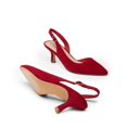 thumbnail image 3 of Zapatos DREAM PAIRS Tacones Kitten Rojo Gamuza Talla 7, 3 of 7