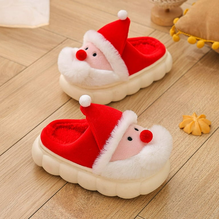 Fluffy Slippers Christmas Tree Christmas House Shoes For Adults