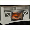 thumbnail image 5 of Electric Fireplace Entertainment Center, 60 Inch Farmhouse Style with Door Sensor, Jasmine White | Electric, 5 of 16