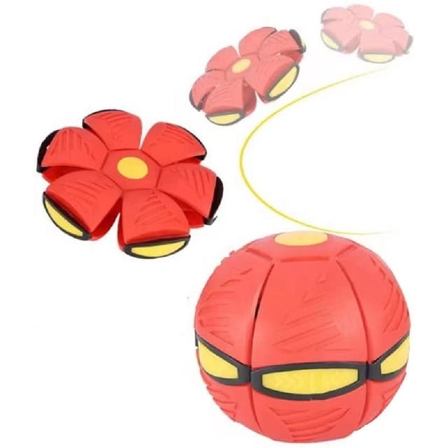 Bola mágica de platillo volador, nueva bola de platillo volador de descompresión para adultos, juguetes interactivos para padres e hijos con iluminación fresca y formas cambiantes, rojo