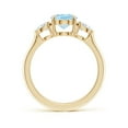 thumbnail image 2 of ANGARA Natural 1.5 ct Aquamarine and Diamond Three Stone Engagement Ring in 14K Yellow Gold for Women (Size-9x7mm) | March Birthstone, Anniversary, Jewelry Gift for Women | Natural Aquamarine Ring, 2 of 10