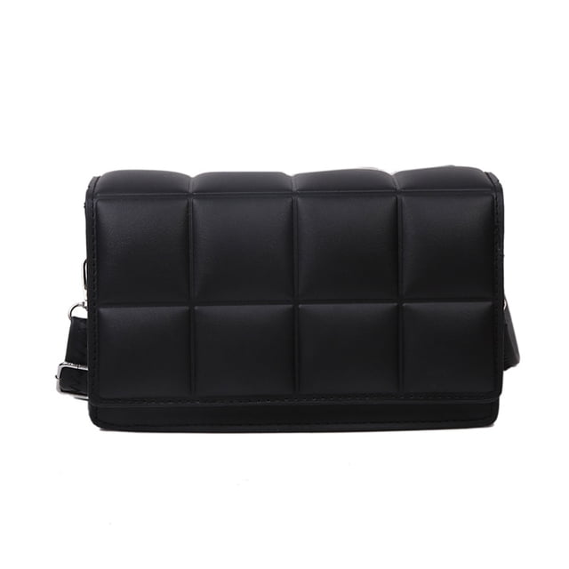 Bolso de hombro tipo bandolera, pequeño, cuadrado, de estilo urbano y minimalista, color negro