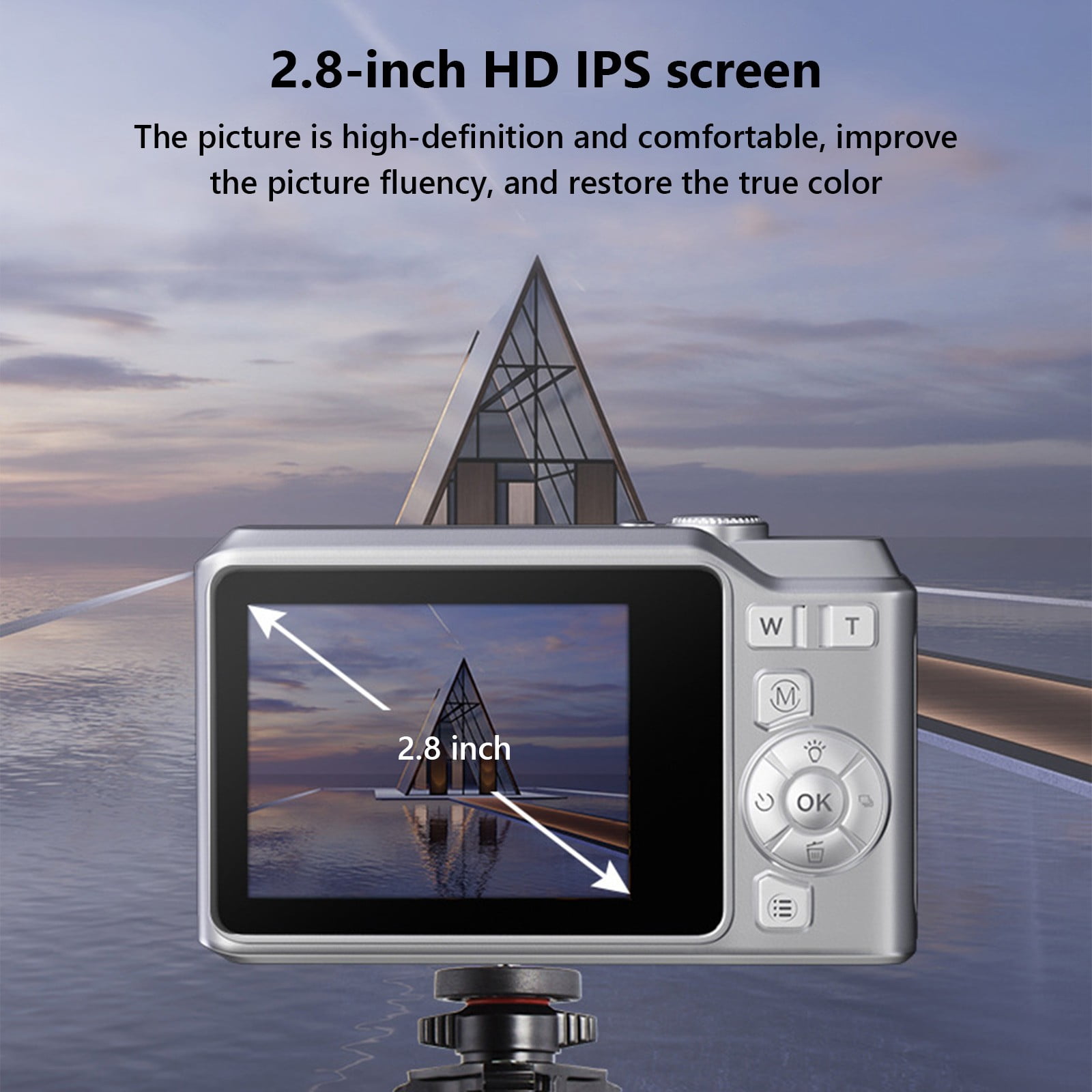 4K HD Digital Camera, 8MP CMOS Sensor, 8x Optical Zoom, 2.8" LCD Screen, Compact Portable Video Camcorder for Students, Travel, Daily Life, OTG Transfer, USB 2.0, Macro Mode, 10.5x6.5x4.5"