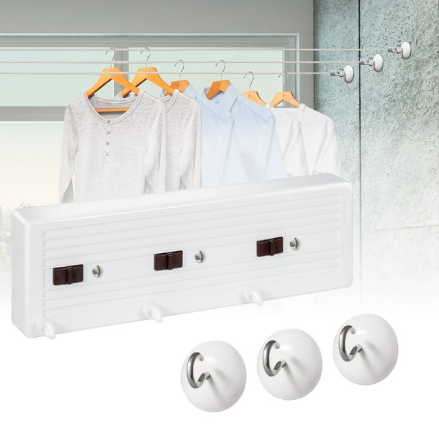 Tendedero De Ropa Para Pared Tensoline Retráctil Plegable Para Interiores o Exteriores (3 Línea)