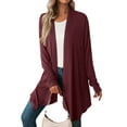 thumbnail image 3 of STARVNC Women Open Front Irregular Hem Long Sleeve Cardigan, 3 of 7
