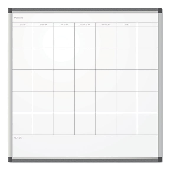 U Brands 36 x 36 in. PINIT Frame, Magnetic Dry Erase Calendar, White