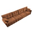 thumbnail image 6 of Modern 4-Seater Chenille Sofa in Burnt Orange: Premium Solid Wood Frame, High-Resilience Cushions for Living Rooms, Offices, Lounges, Dens & Hotel Lobbies., 6 of 18