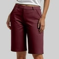 thumbnail image 2 of vigerkar Bermuda Shorts for Women Trendy 2025 Casual Summer High Waisted Chino Shorts Straight Leg Hiking Vacation Outfits RD2, M, 2 of 7