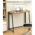 thumbnail image 3 of Folding Desk Small Foldable Desk for Small Space, 31.5 Inches Writing Computer Desks in Study, Home Office Foldable Office Desks for Bedroom, Rustic, 3 of 7