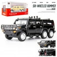thumbnail image 1 of 1:32 Car Model for Hummer H2 Off-road High Simulation Alloy Car Model Sound And Light Pull Back Door Boy Car Toy For Children Gifts black, 1 of 5