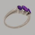 thumbnail image 3 of LBG British Made Solid Sterling Silver ring with Natural Amethyst Womens Engagement Ring - 33 size options - Size 9.75, 3 of 6