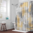 thumbnail image 5 of Gray Yellow Painting Art Fabric Shower Curtain Abstract Washable Shower Curtains for Bathroom, Waterproof Bath Curtain with Hooks Home Decor 72x84in, 5 of 8