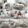 thumbnail image 6 of Marble Duvet Cover Set California King Size Abstract Fluid Art Grey Brown Marble Texture Modern Soft Lightweight Comforter Covers 4 Piece Bedding Set with 1 Duvet Cover 1 Bed Sheet & 2 Pillow Shams, 6 of 8
