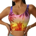 thumbnail image 2 of Lsque Palm Trees at Sunset Printed Women'S Sports Bra, Compression, Moisture Wicking, High-Impact Sports Bra For Women,Supportive sports bra-Small, 2 of 9