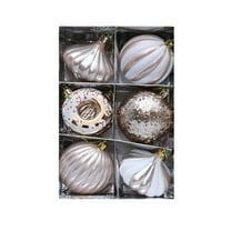 JVBTVB Shatterproof Christmas Ornaments Set of 8 - Multicolor Glittering Holiday Ball Decorations for Xmas Tree Hanging with Gift Ready Box (3.14-3.96 Inch)