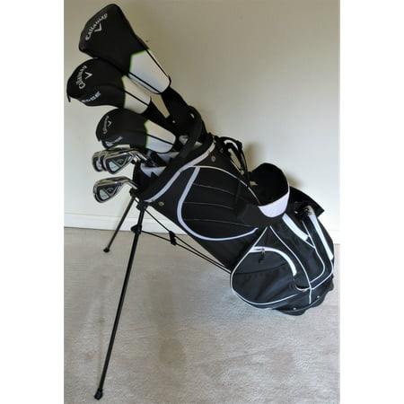 Callaway Complete Mens Golf Set Clubs Driver, Fairway Wood, Hybrid, Irons, Putter, Bag Stiff Flex