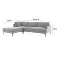 thumbnail image 6 of Tov Furniture Serena Gray Velvet LAF Chaise Sectional, 6 of 7
