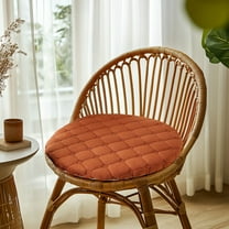 EazyTech Round Plush Seat Cushion for Chair, Floor & Tatami - Support for Office, Dining & Car Seat - 14x14in Flock Seat Cushion for Back Press Relief Coffee