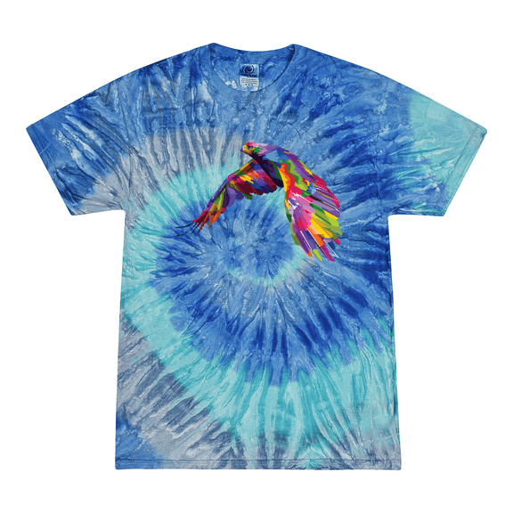 Wild Bobby, Colorful Trippy Peacock Bird Animal Lover Tie-Dye T-Shirt