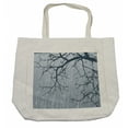 thumbnail image 1 of Grey Shopping Bag, Illustration of Bare Branches in Winter Cold Weather Stormy Day Design Art Print, Eco-Friendly Reusable Bag for Groceries Beach and More, 15.5" X 14.5", Cream, by Ambesonne, 1 of 2