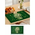 thumbnail image 6 of St. Patrick''s Day Placemats Set of 4,Washable Woven Burlap Cloth Fabric Placemat for Square/Rectangle/Round/Oval Dining Table,Easy Clean Place Mats Flower Leaves Vase Green Buffao Lattice, 6 of 6