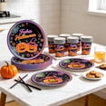 thumbnail image 6 of Halloween Tableware Set, Disposable Holiday Party Decor Kit, Includes Paper Plates, Cups, Napkins and Cutlery, 50Pcs Complete Tableware Supplies 10 Guests Halloween Party Indoor Outdoor Decoration, 6 of 6