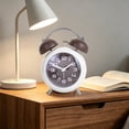 thumbnail image 5 of Alarm Clock, Metal 4 Inch Desk Table Analog Clock Silent with Night Light for Dormitory Home Office Travel Decor Alarm Clock, 5 of 8