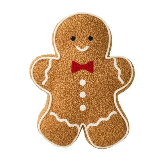 My Texas House 16" x 12" Gingerbread Man Shaped Decorative Pillow