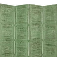 thumbnail image 2 of Wooden 4 Panel Foldable Floor Screen with Textured Panels, Green, 2 of 2