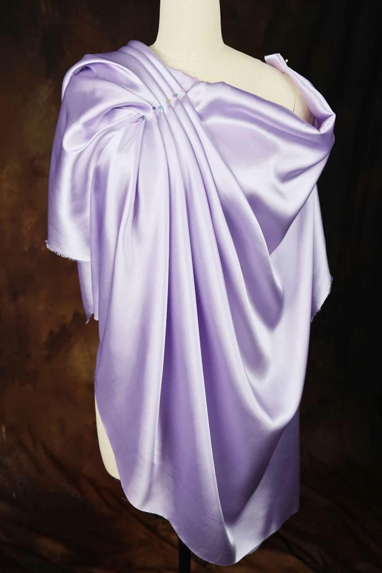 BUTTERFLY- Lilac Satin Charmeuse Fabric By The Yard 173