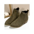 thumbnail image 4 of Daeful Ladies Ankle Booties Side Zip Winter Boot Casual Chelsea Boots Anti-Slip Fashion Block Heels Bootie Walking Army Green 6.5, 4 of 9