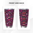 thumbnail image 3 of Rocae pink ribbon bows for 20 Ounces Stainless Steel Insulted Tumbler Car Cup Drink Mug Inspirational Graduate Present-Straw Two-piece Set, 3 of 8