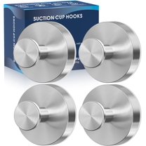Suction Cup Hooks for Shower,4Pcs Shower Hooks for Inside Shower,No Drill Towel Hooks for Bathroom Wall,Kitchen,Glass,Mirror,Tile to Hang Towels,Robes,Loofah-Silver