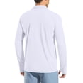 thumbnail image 6 of Men's Swim Shirts Long Sleeve Golf Polo Shirts for Men Quick Dry UPF 50+ Sun Protection Polos Casual Collared Shirts with Thumb Holes Big and Tall Size M-3XL White, 6 of 9