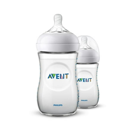 Philips AVENT Natural Baby Bottle, Clear, 9oz, 2pk, SCF013/27