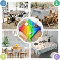 thumbnail image 4 of Rainbow Tie Dye Wave Pattern Square Tablecloth,Waterproof Square Table Cover,Wipeable Spillproof Washable Table Cover for Home Kitchen Party Decor 42"X42"(107x107cm), 4 of 6