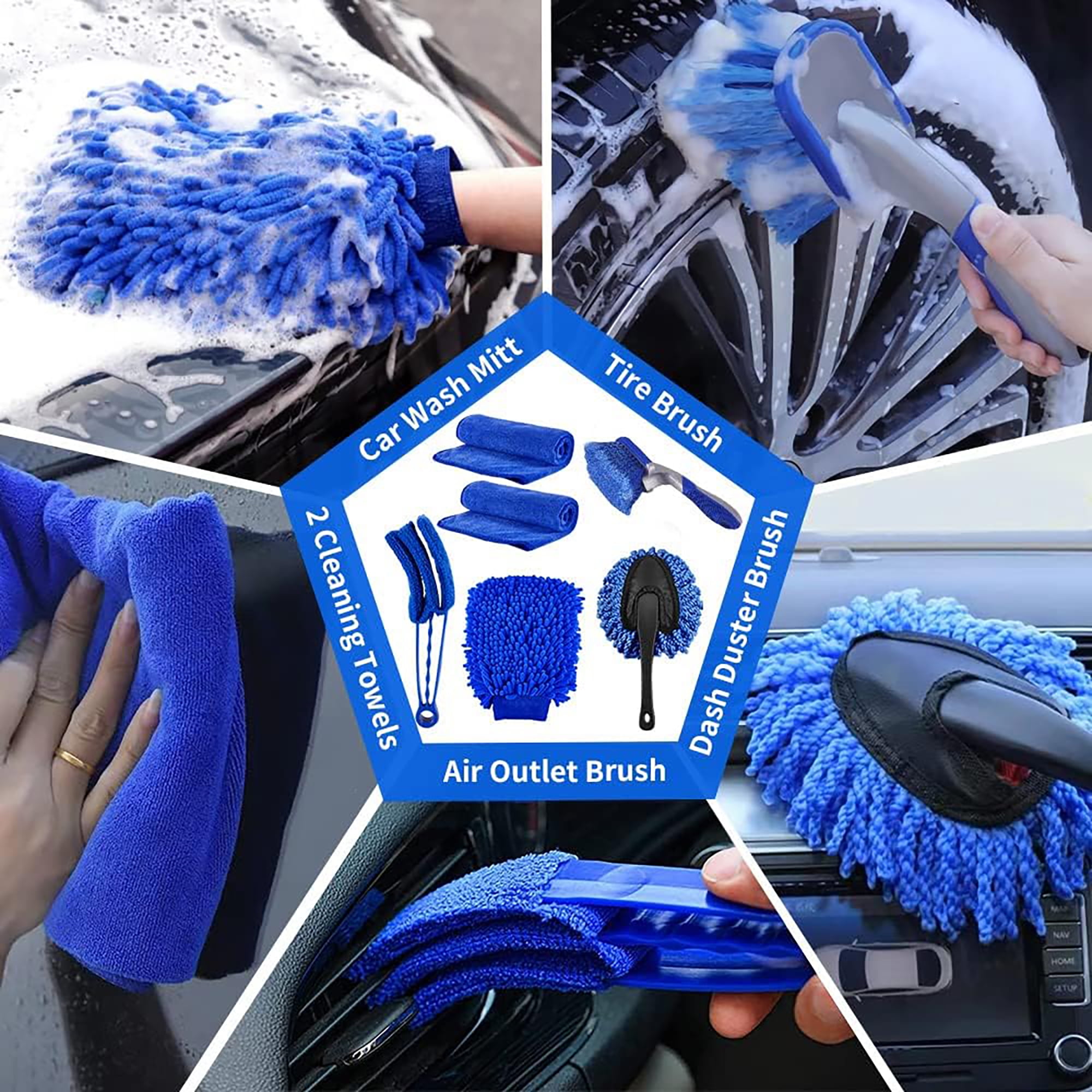 AOMBOO 27Pcs Car Detailing Kit Interior Cleaner, Detailing Brushes Car Cleaning Kit for Wheel, Dashboard, Air Vent