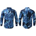 thumbnail image 4 of Camisa juvenil Pompotops de manga larga delgada con solapa casual estampada para hombres Talla M, 4 of 9