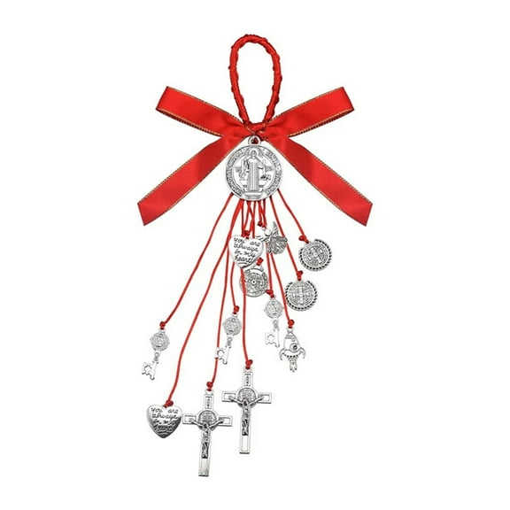 Saint Benedict Medal Protection from Evil Protection Blessing Charm, Catholic San Benito Medalla Pendant Handmade Jewelry Gift Car Hanging Home Decor