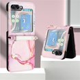 thumbnail image 3 of SaniMore Case for Samsung Galaxy Z Flip 5 6.7" 2023, PU Leather Case Luxury Marble Pattern Cash Pocket Crossbody Lanyard Fashion Case for Girls Women for Samsung Galaxy Z Flip 5, Rosegold, 3 of 7